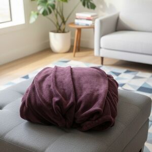 Plush Purple Blanket Queen Size (EUC)